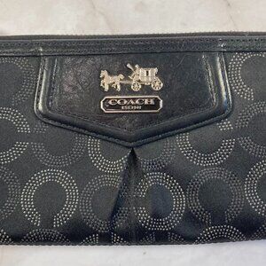 Coach Vintage from 2000's  Signature Wallet Black Jacquard Fabric